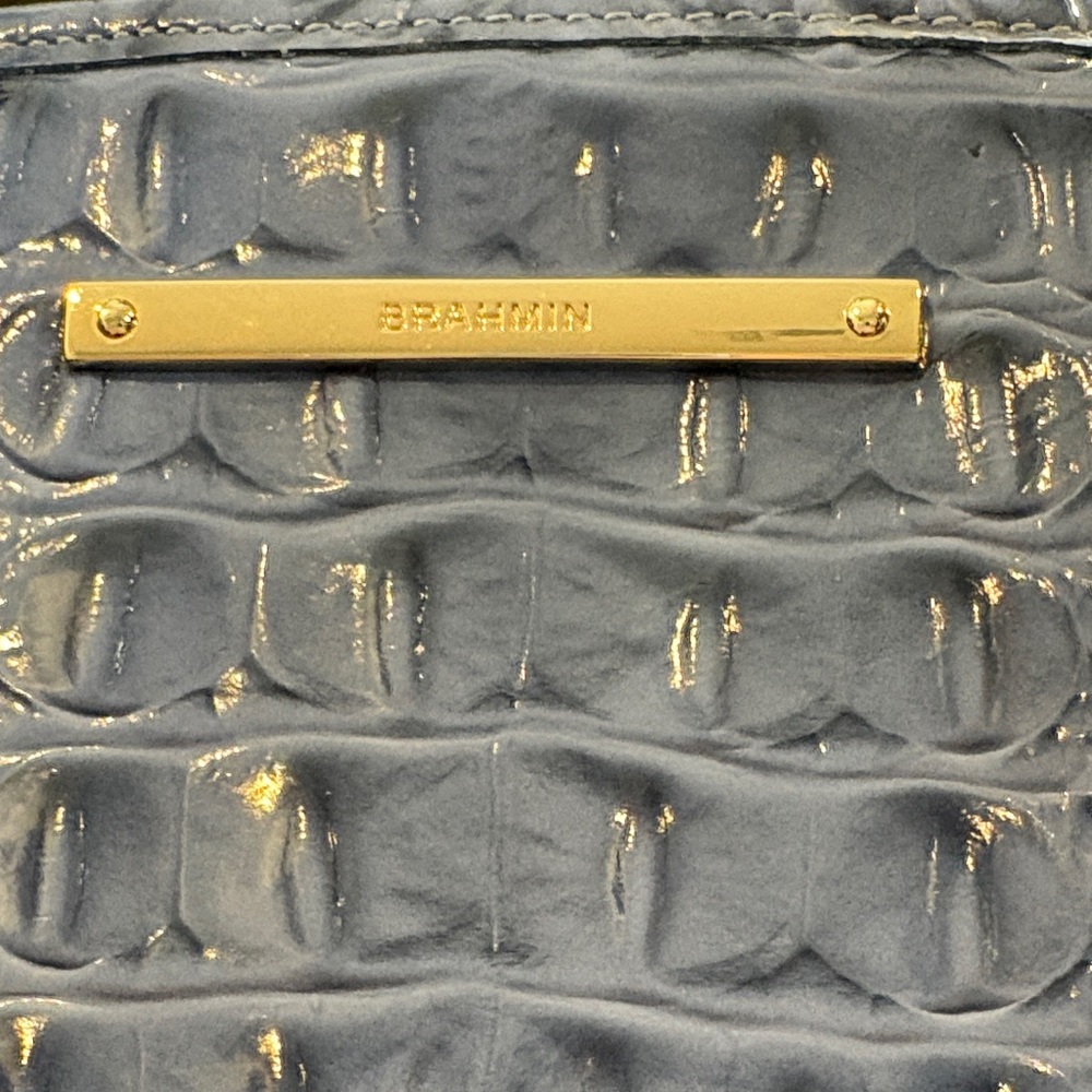 Brahmin Blue Croc-Embossed Tote - Picture 2 of 11